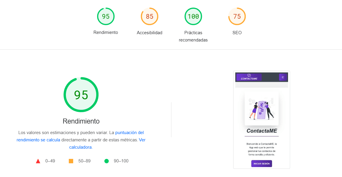 Web performance data